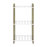 6 Pack: Honey Can Do Olive & White 3-Tier Tubular Metal Shelf