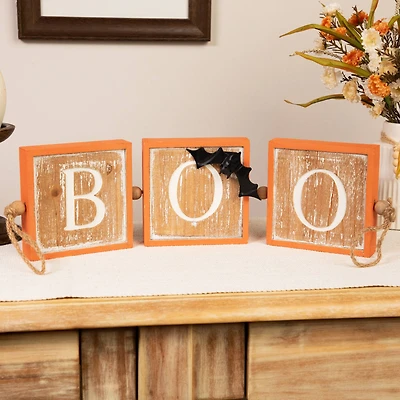 27.5" Distressed BOO Halloween Decorative Hanging Banner