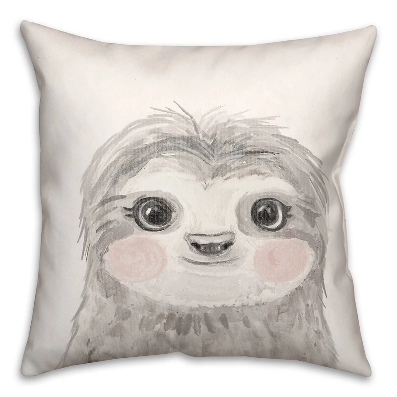 Baby Sloth 18" x 18" Throw Pillow