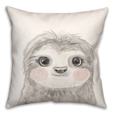 Baby Sloth 18" x 18" Throw Pillow