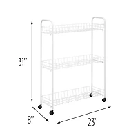 Honey Can Do White 3-Tier Laundry Cart