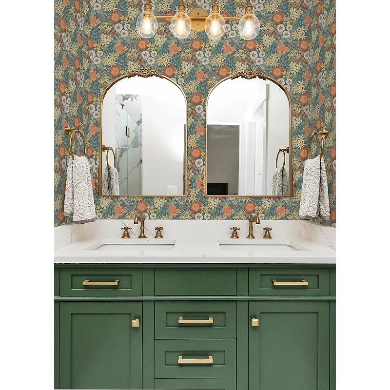 NuWallpaper Sadie Teal Peel & Stick Wallpaper