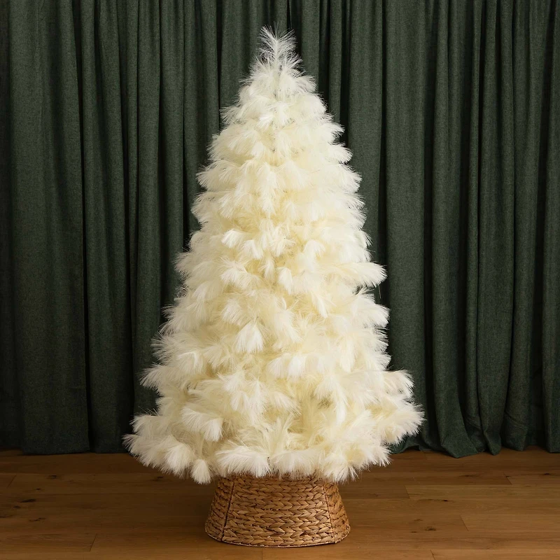 6ft. Unlit Off-White Pampas Grass Artificial Christmas Tree