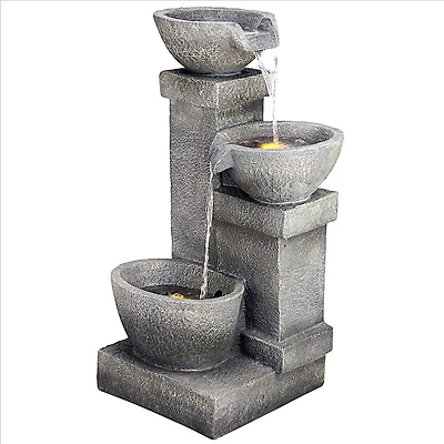 Design Toscano Villa Castle Cascading 3 Bowl Garden Fountain