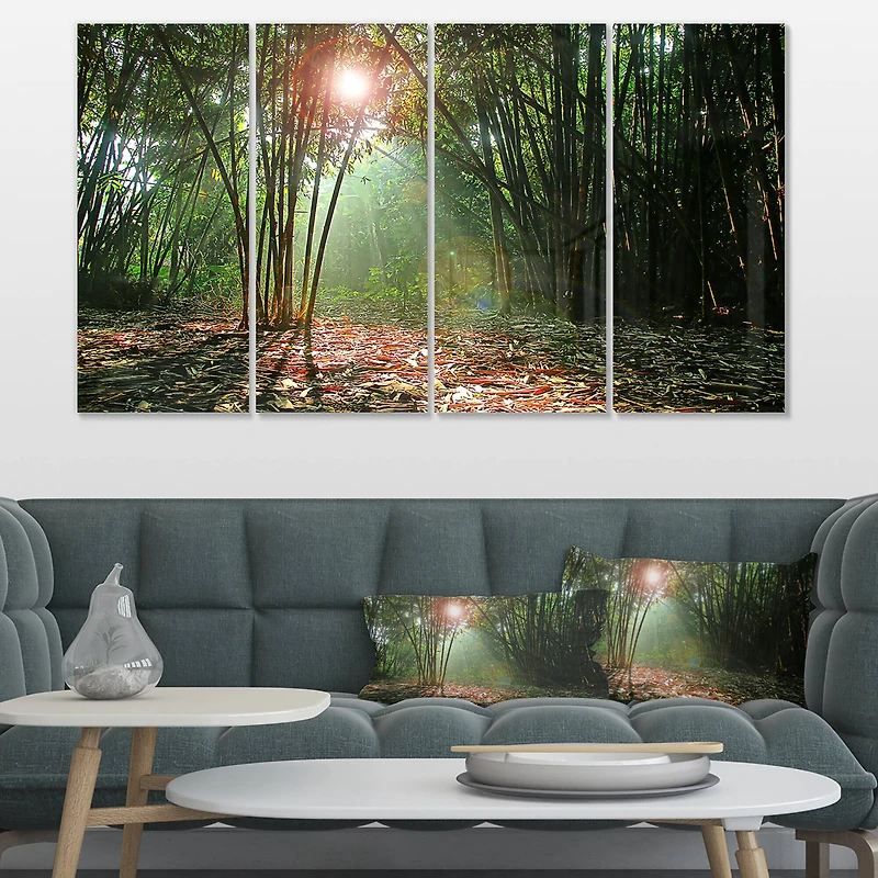 Designart - Amazing Green Forest at Sunset