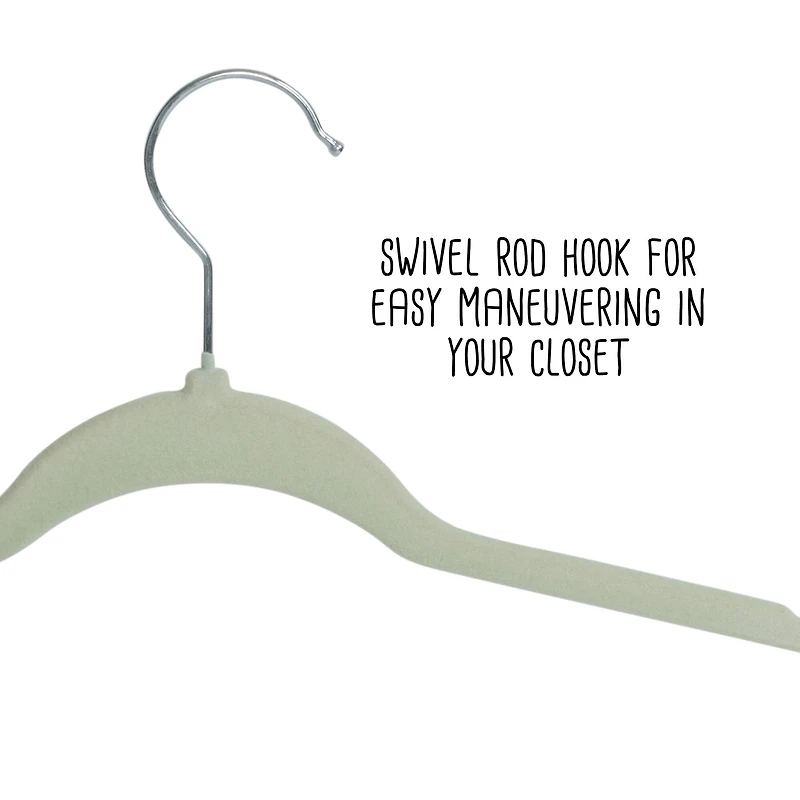 Honey Can Do Light Green Slim-Profile Non-Slip Velvet Hangers, 35ct.