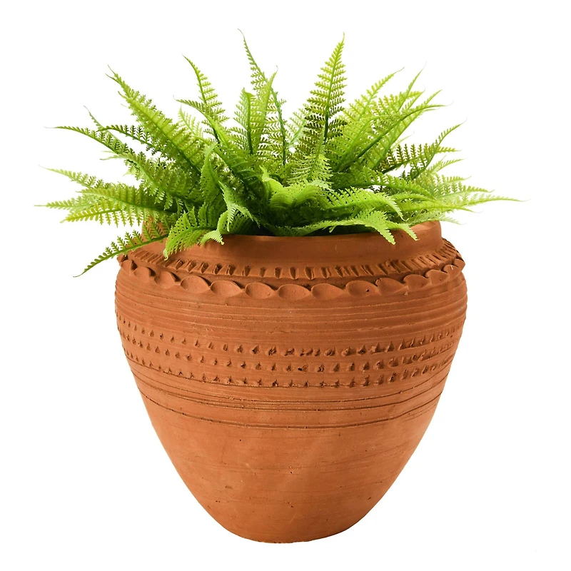 Hello Honey® 9'' Textured Terra-Cotta Pot