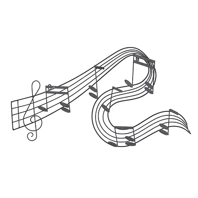 Black Metal Traditional Wall Decor, 33" x 19"