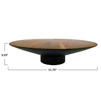 Hello Honey® 12" Round Acacia Wood Pedestal with Metal Base