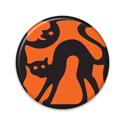 Beistle Vintage Halloween Cat Silhouette Button, 6ct.