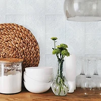 RoomMates Bright White Tin Tile Peel & Stick Backsplash