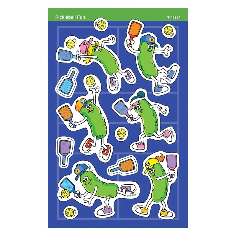 TREND Enterprises® Pickleball Fun! Super Shapes Stickers - Large, 6 Packs of 104