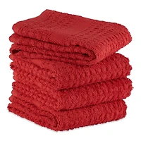 DII® Solid Red Waffle Terry Dishtowel, 4ct.