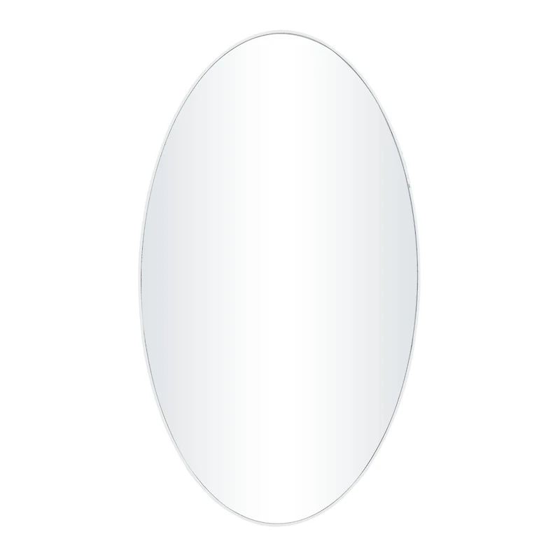 White Contemporary Wall Mirror, 18" x 1" x 32"