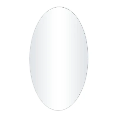 White Contemporary Wall Mirror, 18" x 1" x 32"