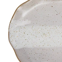 Hello Honey® 7.75" Cream Stoneware Organic Shaped Plate, 4ct.