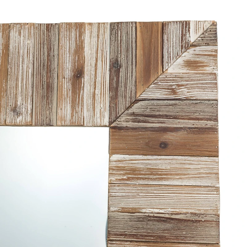 Glitzhome® 39.5" Rectangle Wooden Farmhouse Wall Mirror