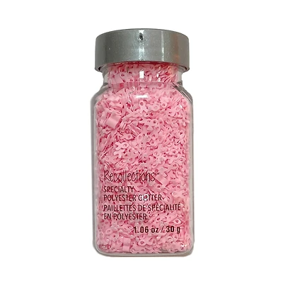 Specialty Polyester Glitter Breast Cancer Ribbon Shapes by Recollections™