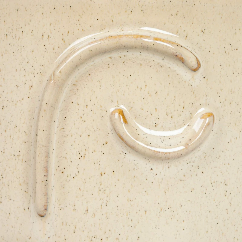 Hello Honey® 8.25" Cream Stoneware Face Planter & Saucer