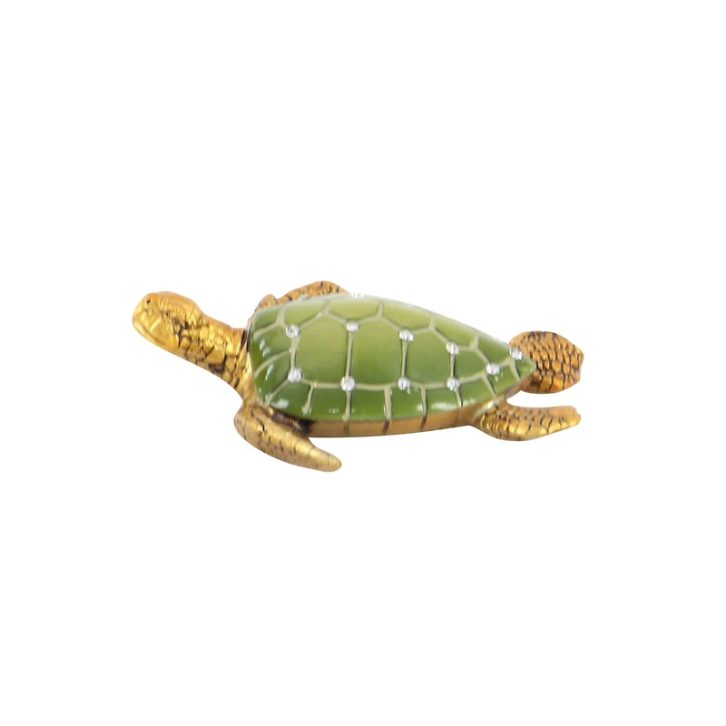 5" Brown Polystone Coastal Turtle Sculpture Set