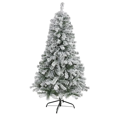 5ft. Unlit Flocked Rock Springs Spruce Artificial Christmas Tree