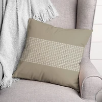 Gray Wicker Pattern Throw Pillow 18" x 18"