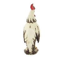 15" White Rooster Garden Sculpture