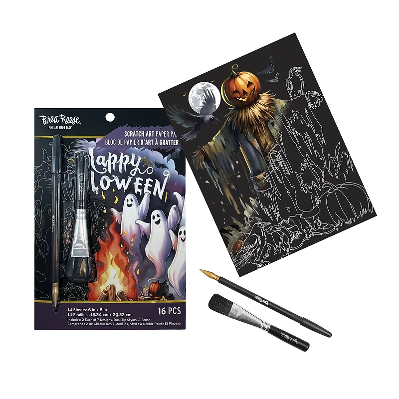 Brea Reese™ 6" x 8" Funky Frights Scratch Art Paper Pad