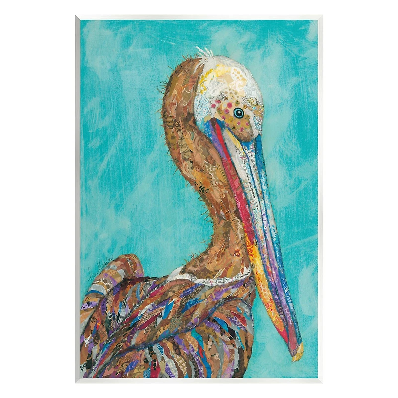 Stupell Industries Beautiful Pelican Bird Vivid Patterns Wall Plaque Art