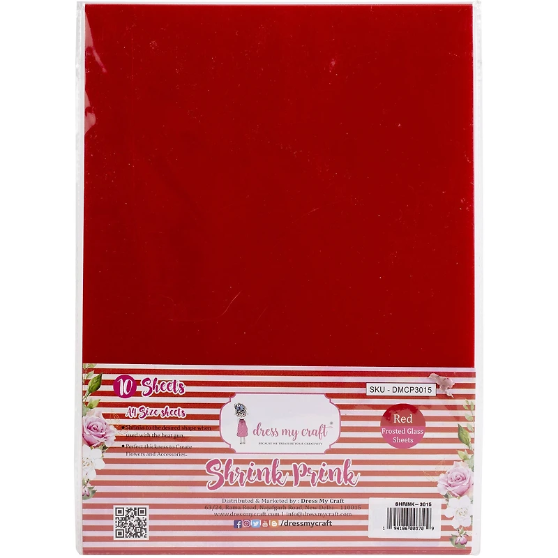 Dress My Craft® Shrink Prink A4 Frosted Plastic Sheets, 10ct.