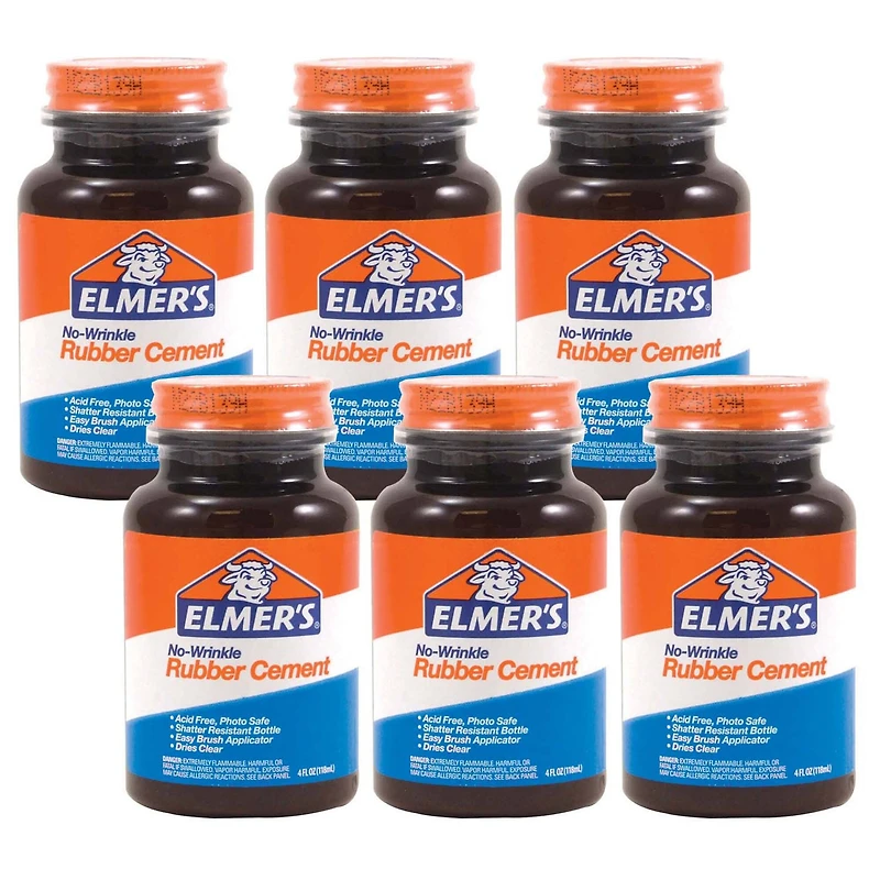 Elmer's® 4oz. Rubber Cement with Applicator, 6ct.