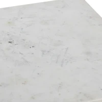 Hello Honey® 25" Libertine Genuine Marble and Metal End Table with Glass Storage Shelf