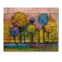 Designart - Colourful Trees Impressionist Landscape IV