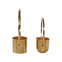 CosmoLiving by Cosmopolitan Set of 2 Gold Metal Glam Planter, 11", 14"