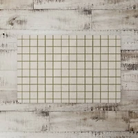 Green & Cream Check Floor Mat