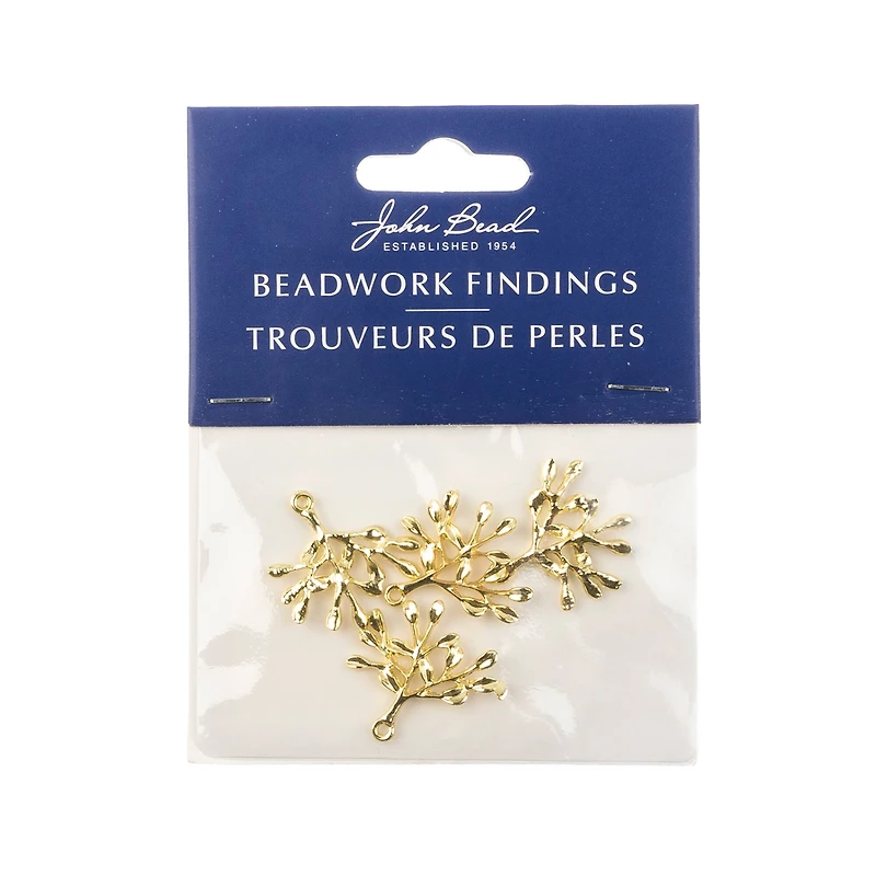 John Bead Beadwork Findings Gold Branch Pendant, 4ct.
