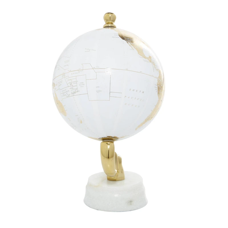 11" Gold Marble Coastal Globe