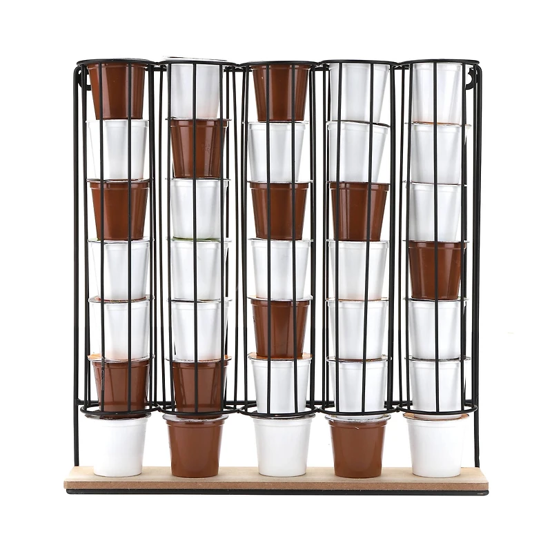 Mind Reader Black 5 Compartment Single Serve Coffee Pod Dispenser Wall Mount