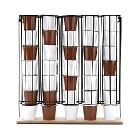 Mind Reader Black 5 Compartment Single Serve Coffee Pod Dispenser Wall Mount