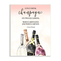 Stupell Industries Champagne and Love Quote Fashion Designer Glam Text Wall Plaque Art