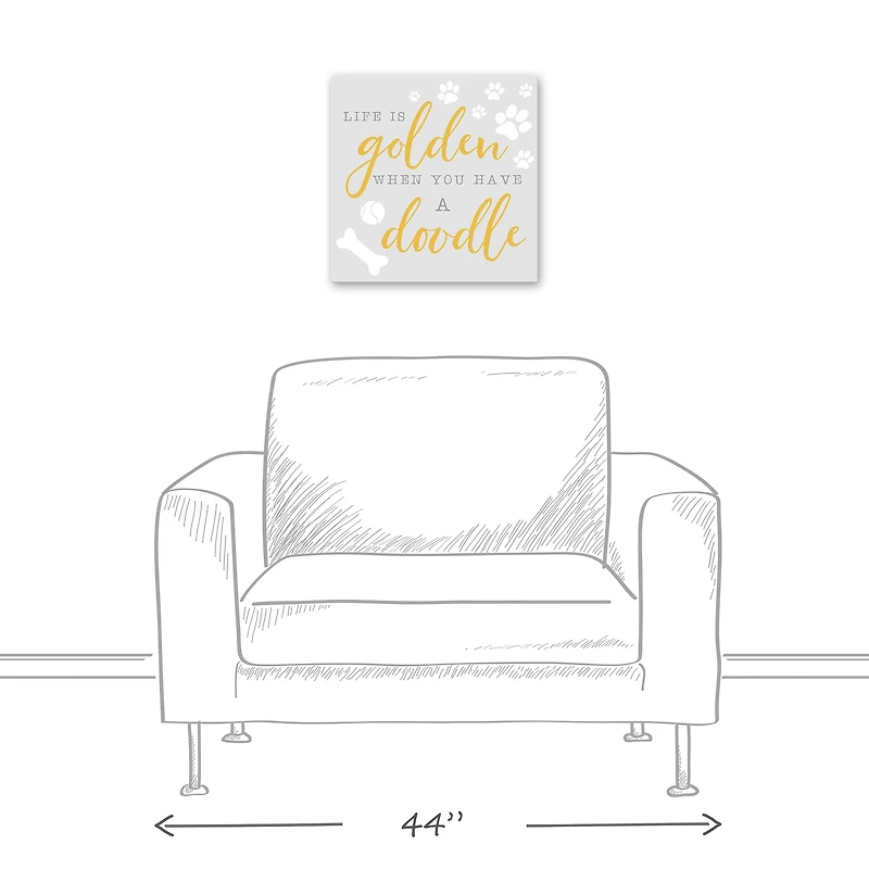 Life is Golden When You Have a Doodle Canvas Wall Art