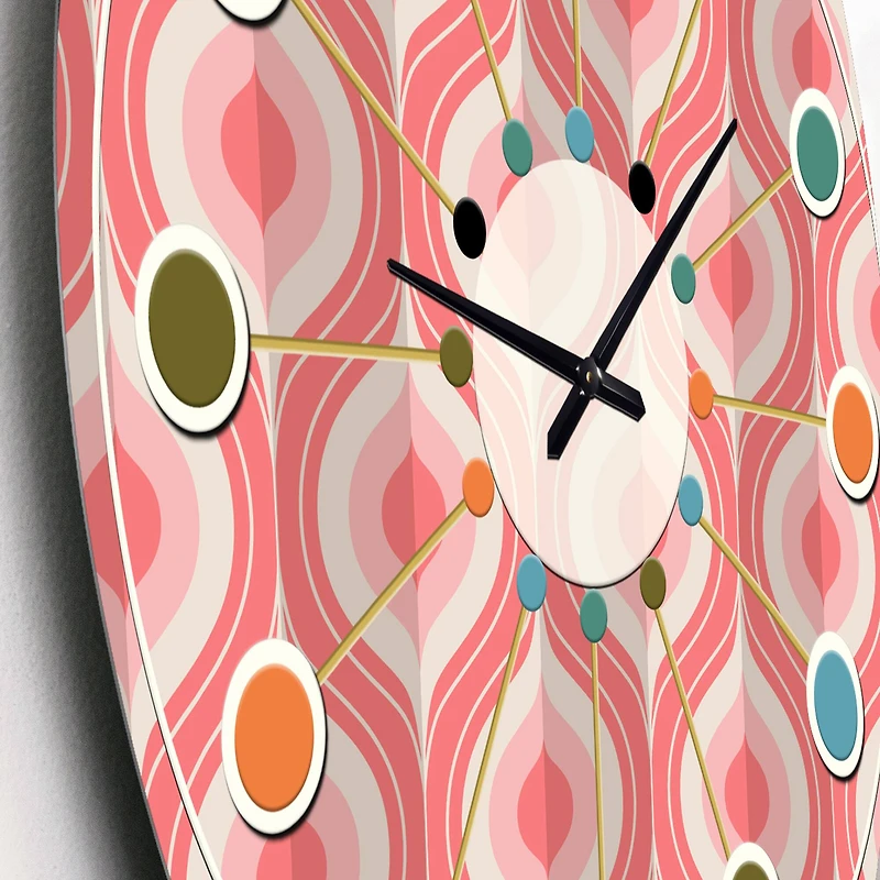 Designart 'Retro Drop Design I Mid-Century Modern Wall Clock