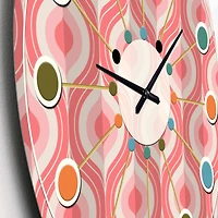 Designart 'Retro Drop Design I Mid-Century Modern Wall Clock