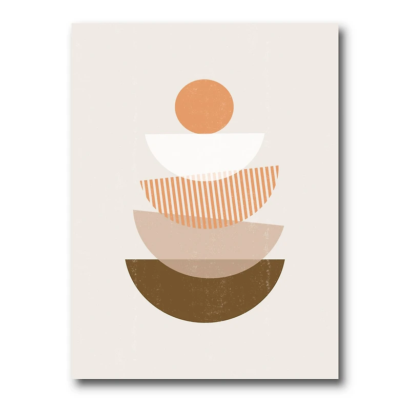 Designart - Abstract Sun & Moon Geometrics In Terracotta I