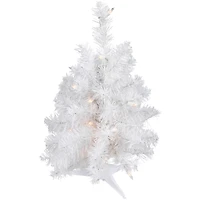 18" Pre-Lit Medium Snow White Artificial Christmas Tree, Clear Lights