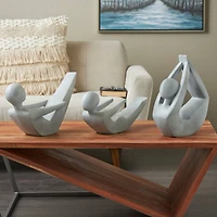 Gray Abstract Yoga Poses Garden Sculpture Set