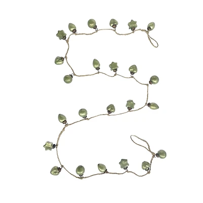 Hello Honey® 6ft. Olive Green Embossed Mercury Glass Ornament Garland