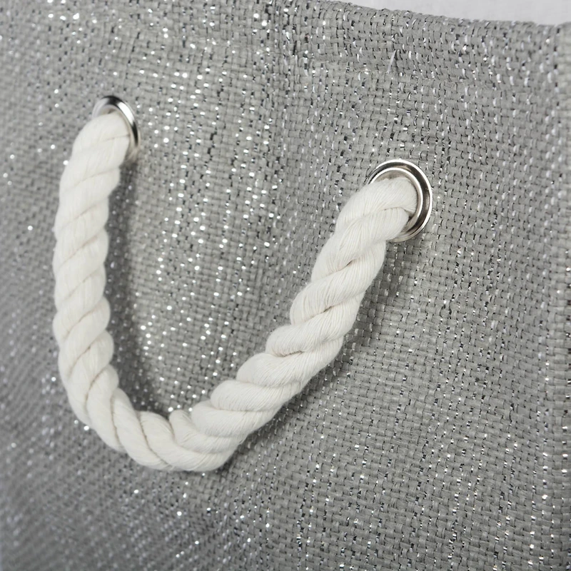 DII® 9" Lurex Gray & Silver Rectangle Paper Bin