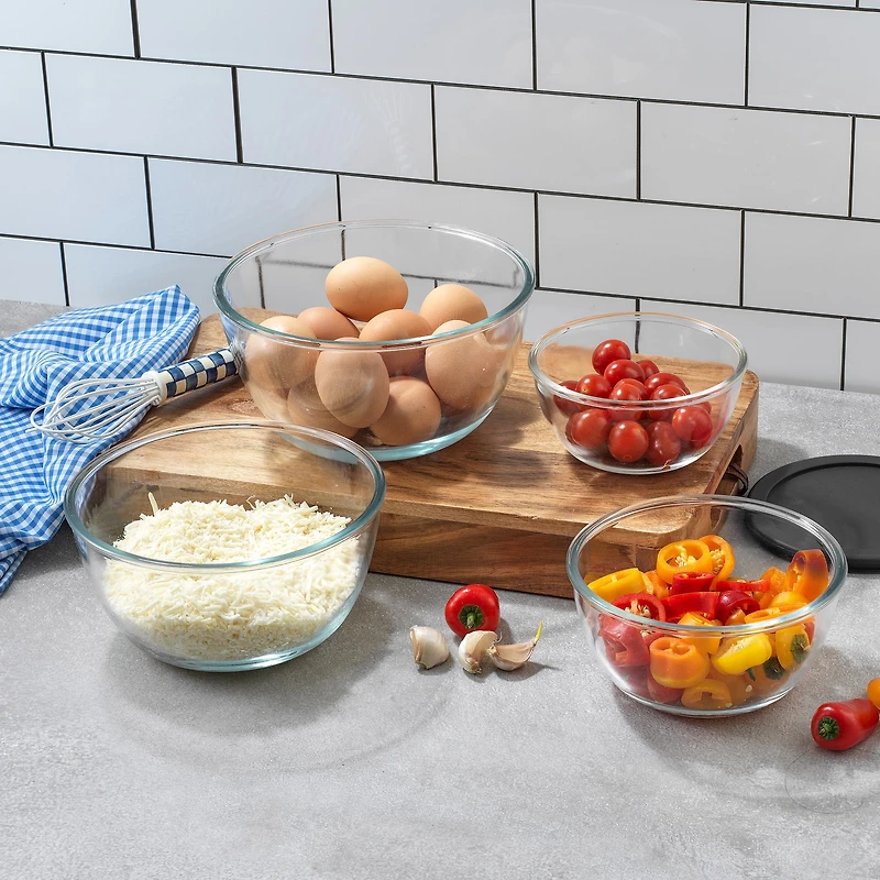 JoyJolt® Glass Mixing Bowls with Lids Set