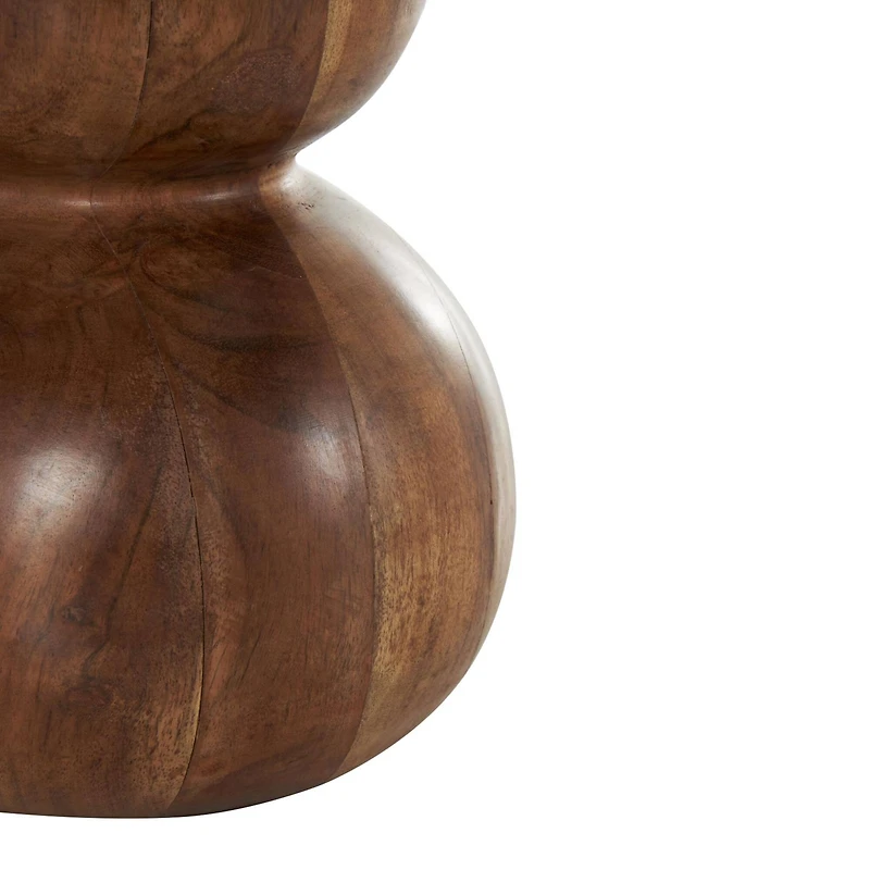 11" Brown Wood Bubble Vase with Natural Wood Grains
